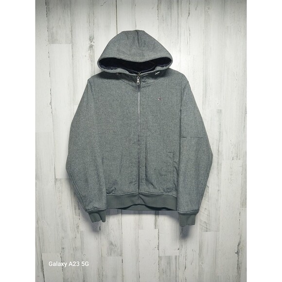 Tommy Hilfiger Men’s Gray Hooded Weather Resistant Jacket Size Small - Picture 1 of 8